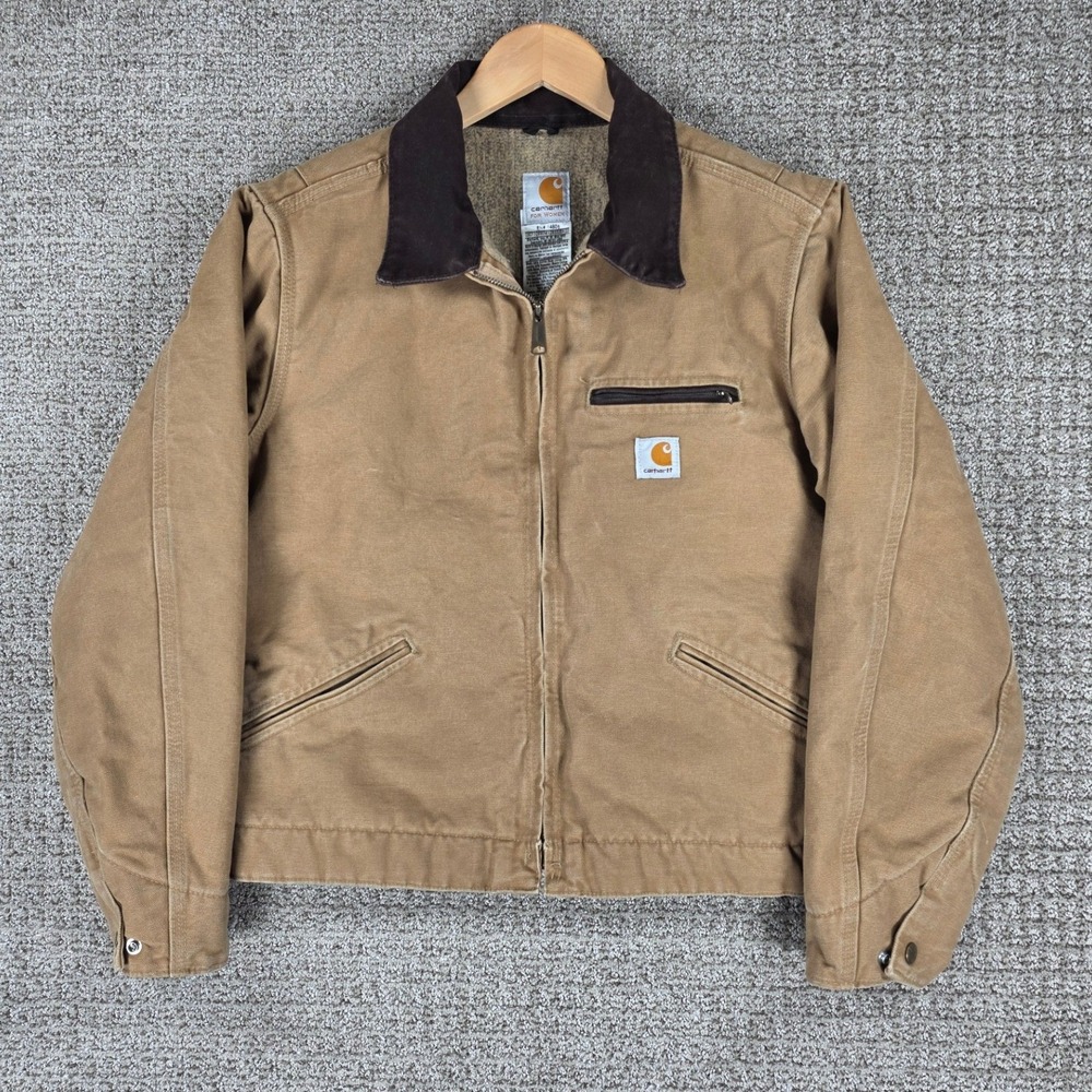 Carhartt WJ097‎ CML Detroit Jacket Camel Tan Blanket Lined Canvas Womens Medium - Picture 2 of 9